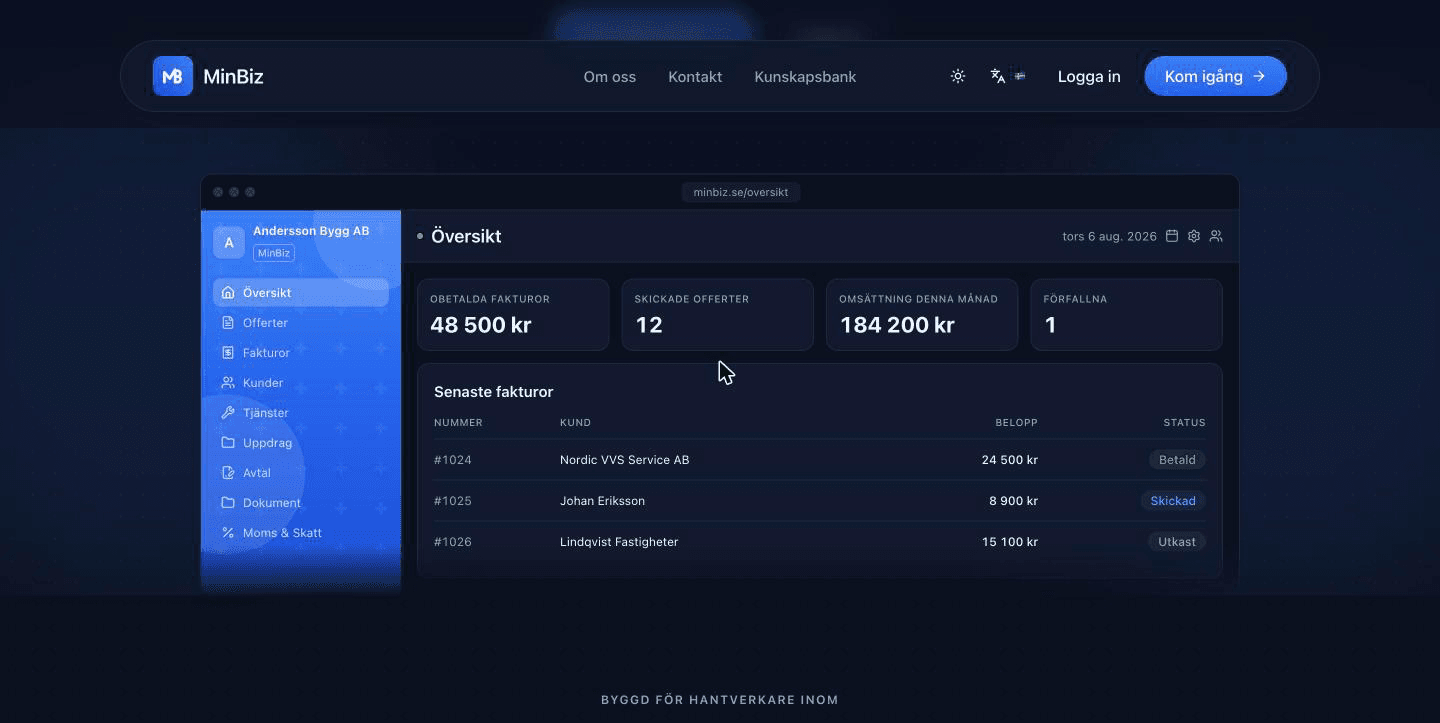 MinBiz — screenshot